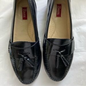 Bass Black Leather Loafers With Tassel